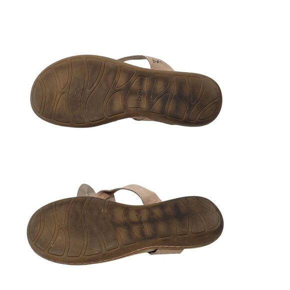 B.O.C. Faux Vegan Leather Flip Flop Sandals 10M Rose Gold 3D Flower Boho - Picture 7 of 10